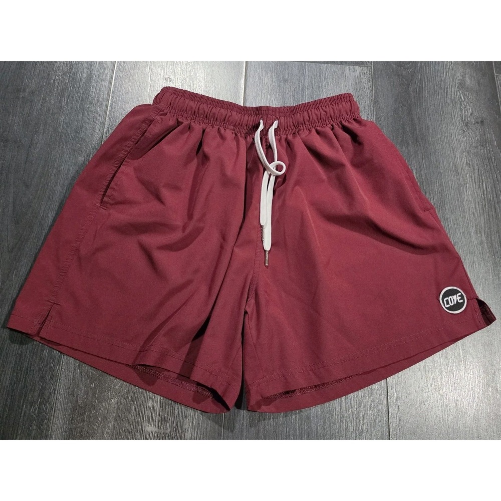 Cove Hybrid Shorts Men 32 Maroon Stretch Gym Swim Lounge Beach Elastic Waist